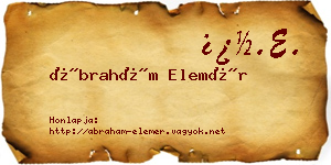 Ábrahám Elemér névjegykártya