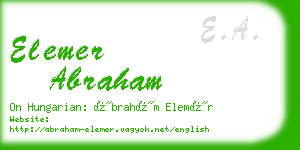 elemer abraham business card